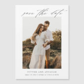 Elegante Script Foto Bruiloft Save The Date Magnetische Uitnodiging (Voorkant)