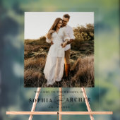 Elegante Script Foto Bruiloft Welkom Acryl Bord (Neutraal)