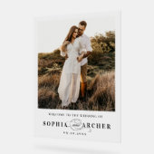 Elegante Script Foto Bruiloft Welkom Acryl Bord (Hoek)
