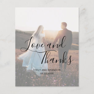 Elegante script foto budget bruiloft bedankkaart