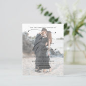 Elegante script foto budget trouw uitnodiging (Staand voorkant)