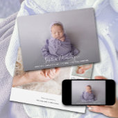 Elegante Script Foto Collage Geboorte Aankondiging