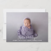 Elegante Script Foto Collage Geboorte Aankondiging (Voorkant)