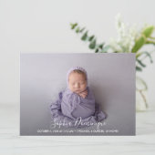 Elegante Script Foto Collage Geboorte Aankondiging (Staand voorkant)