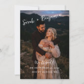 Elegante Script Foto Elopement Aankondiging (Voorkant)