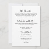 Elegante Script Foto Elopement Aankondiging (Achterkant)