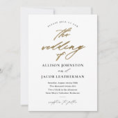 Elegante Script Foto Gouden Huwelijk Kaart (Voorkant)