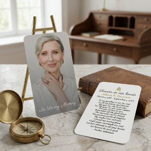 Elegante script foto gouden vlinder-herdenking visitekaartje