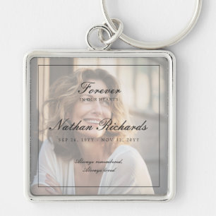 Elegante Script Foto Herdenking van het Leven Fune Sleutelhanger