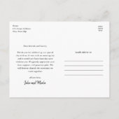 Elegante Script Foto Huwelijk Bedankt Briefkaart (Achterkant)