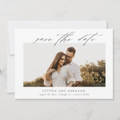 Elegante Script Foto Huwelijk Save The Date (Voorkant)