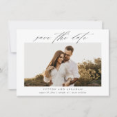 Elegante Script Foto Huwelijk Save The Date (Voorkant)