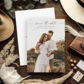 Elegante Script Foto Huwelijk Save The Date