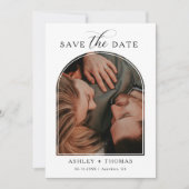 Elegante Script Foto Huwelijk Save the Date Kaart (Voorkant)