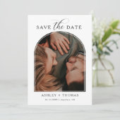 Elegante Script Foto Huwelijk Save the Date Kaart (Staand voorkant)