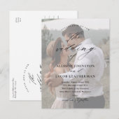 Elegante Script Foto Huwelijk Uitnodiging Briefkaart (Voorkant / Achterkant)