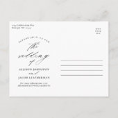 Elegante Script Foto Huwelijk Uitnodiging Briefkaart (Achterkant)