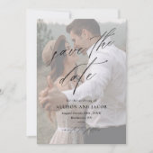 Elegante Script Foto Huwelijk Uitnodiging Vooruit (Voorkant)