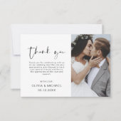 Elegante Script Foto Huwelijks Dankkaart Bedankkaart (Voorkant)