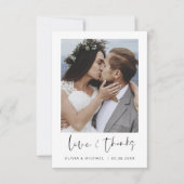 Elegante Script Foto Huwelijks Dankkaart Bedankkaart (Voorkant)