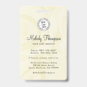 Elegante Script Foto Logo Make-up Haar Badge (Achterkant)