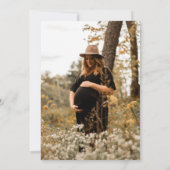 Elegante Script Foto Overlay Couples Baby Shower Kaart (Achterkant)