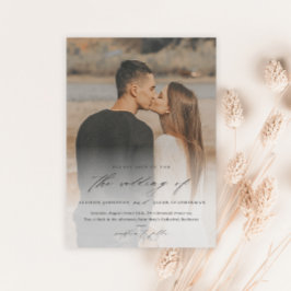 Elegante Script Foto-overlay Trouw Magnetische Uitnodiging