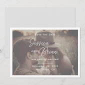 Elegante Script Foto-overlay Trouw Save The Date (Voorkant / Achterkant)