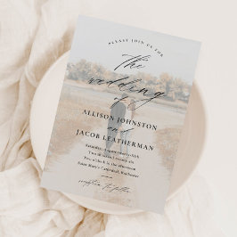 Elegante Script Foto Overlay Trouwen  Magnetische Uitnodiging