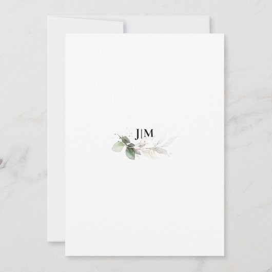 Elegante Script Foto QR Code Eucalyptus Bruiloft Save The Date (Achterkant)