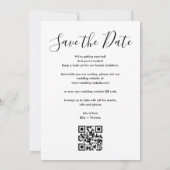 Elegante Script Foto QR Code Huwelijk Save The Date (Achterkant)