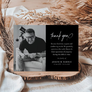 Elegante Script Foto Roukaart  Bedankkaart