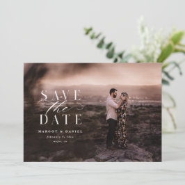 Elegante Script Foto Save The Date Aankondiging