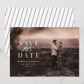 Elegante Script Foto Save The Date Aankondiging (Voorkant / Achterkant)