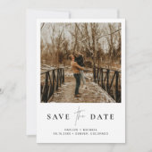 Elegante Script Foto Save the Date Kaart (Voorkant)
