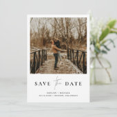 Elegante Script Foto Save the Date Kaart (Staand voorkant)