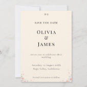 Elegante script foto trouw save the date uitnodigi (Achterkant)