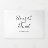 Elegante script foto trouw tri-fold uitnodiging (Cover)