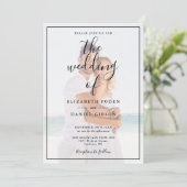 Elegante script foto trouw uitnodiging (Staand voorkant)