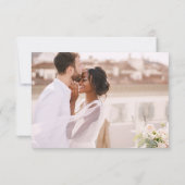 Elegante script foto trouwkaart met dankwoord bedankkaart (Achterkant)