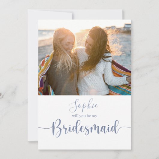 Elegante Script Foto Wil Je Mijn Bruidsmeisje Zijn (Voorkant)