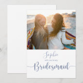 Elegante Script Foto Wil Je Mijn Bruidsmeisje Zijn (Voorkant / Achterkant)
