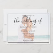 Elegante Script Foto Wit En Zwarte Trouw Kaart (Voorkant)