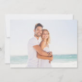 Elegante Script Foto Wit En Zwarte Trouw Kaart (Achterkant)