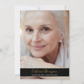 Elegante script funerair levensfeest foto kaart (Achterkant)