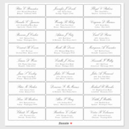 Elegante script gastnamen adres sticker