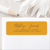 Elegante script gele retouradres sticker (Insitu)