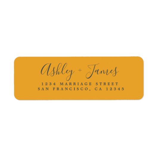 Elegante script gele retouradres sticker (Voorkant)