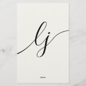 Elegante script gepersonaliseerd briefpapier Ivoor (Achterkant)