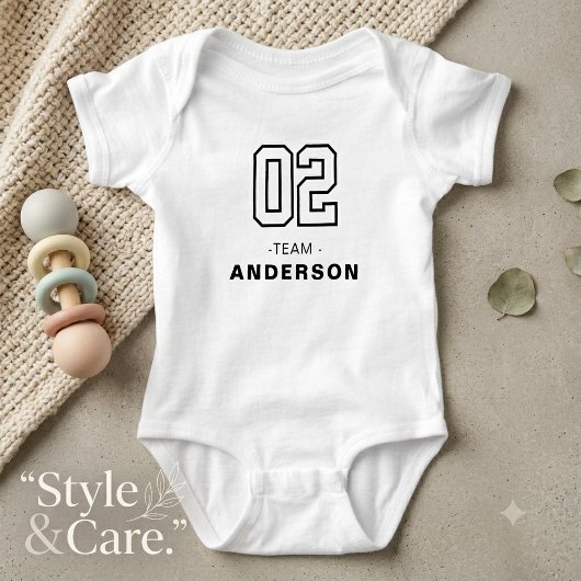 Elegante script gepersonaliseerde baby romper maat